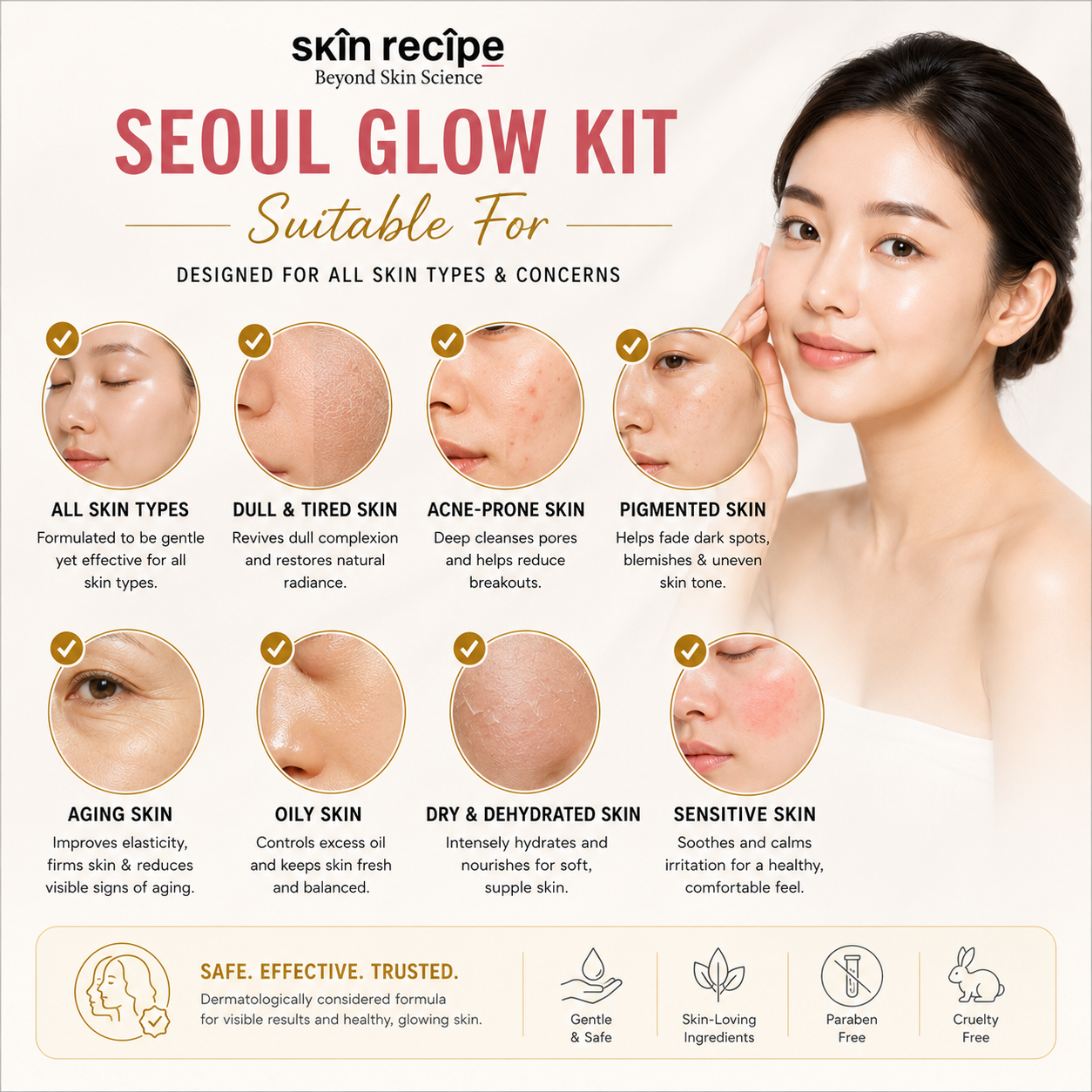 Skin Recipe Seoul Glow Kit – 10-Step Korean Facial Treatment for Bright, Clear & Glass-Like Skin