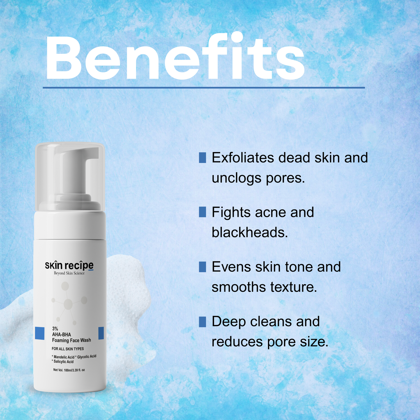 3% AHA-BHA Foaming Face Wash.