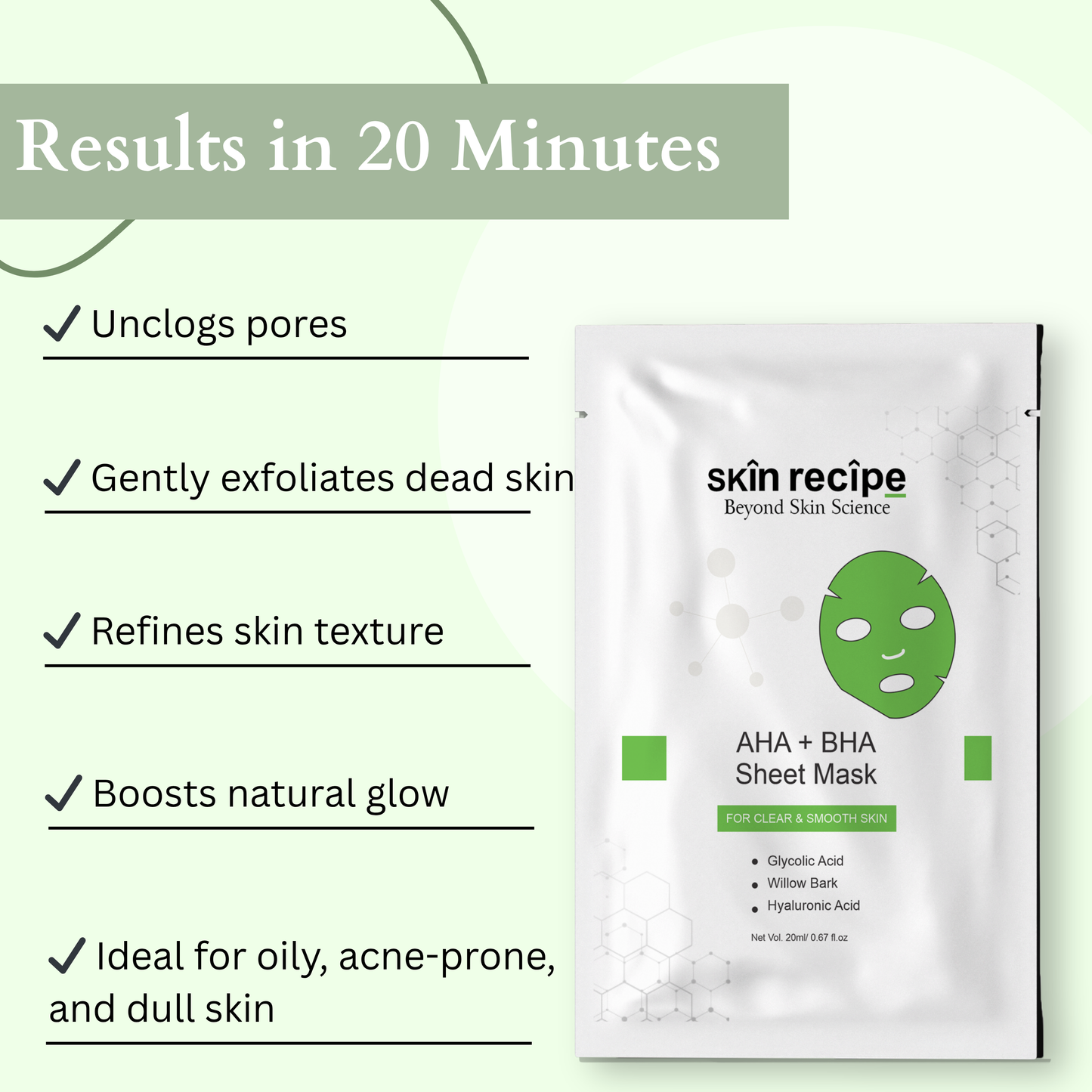 AHA + BHA Exfoliating Sheet Mask