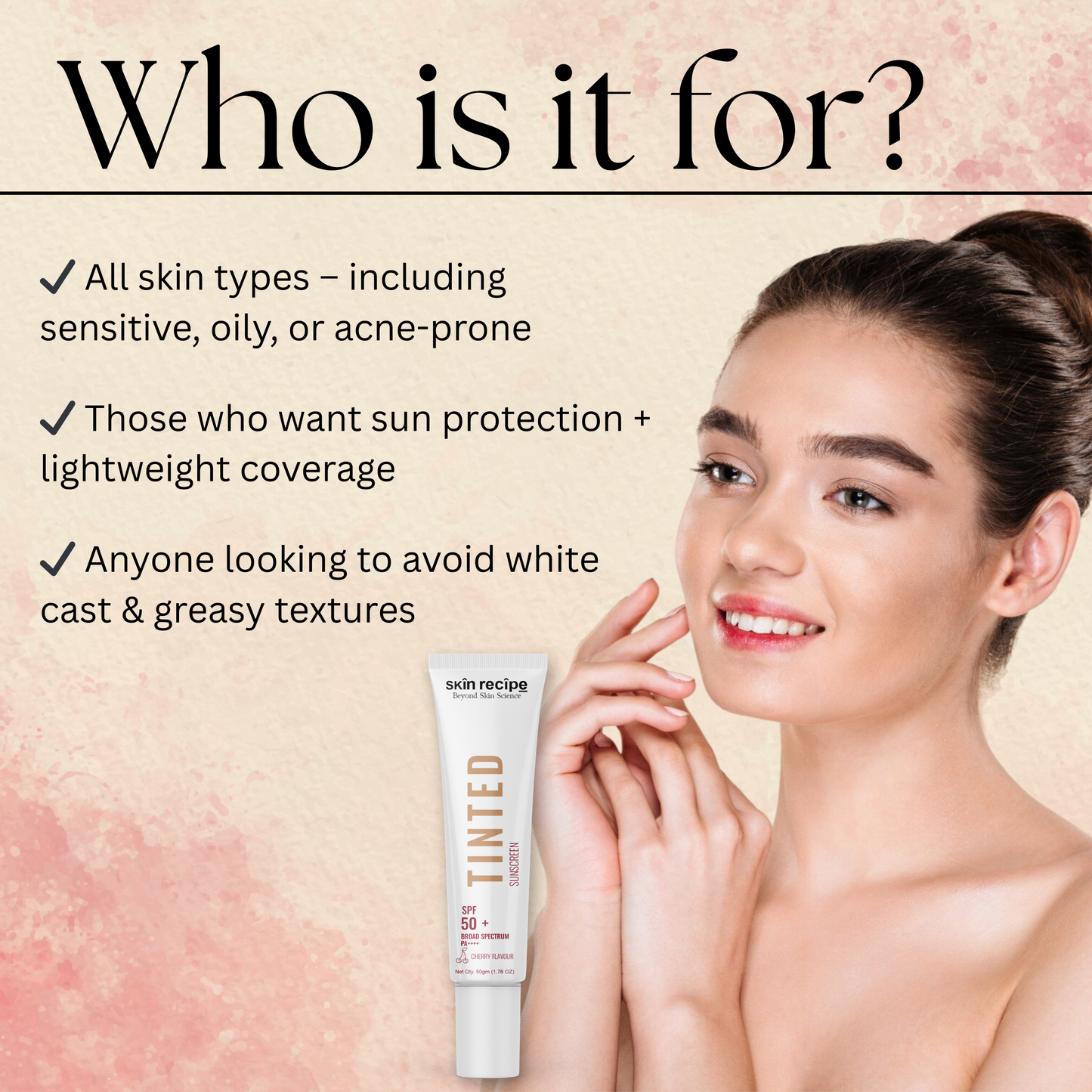 Tinted Sunscreen SPF 50+ PA++++ – Cherry Flavour