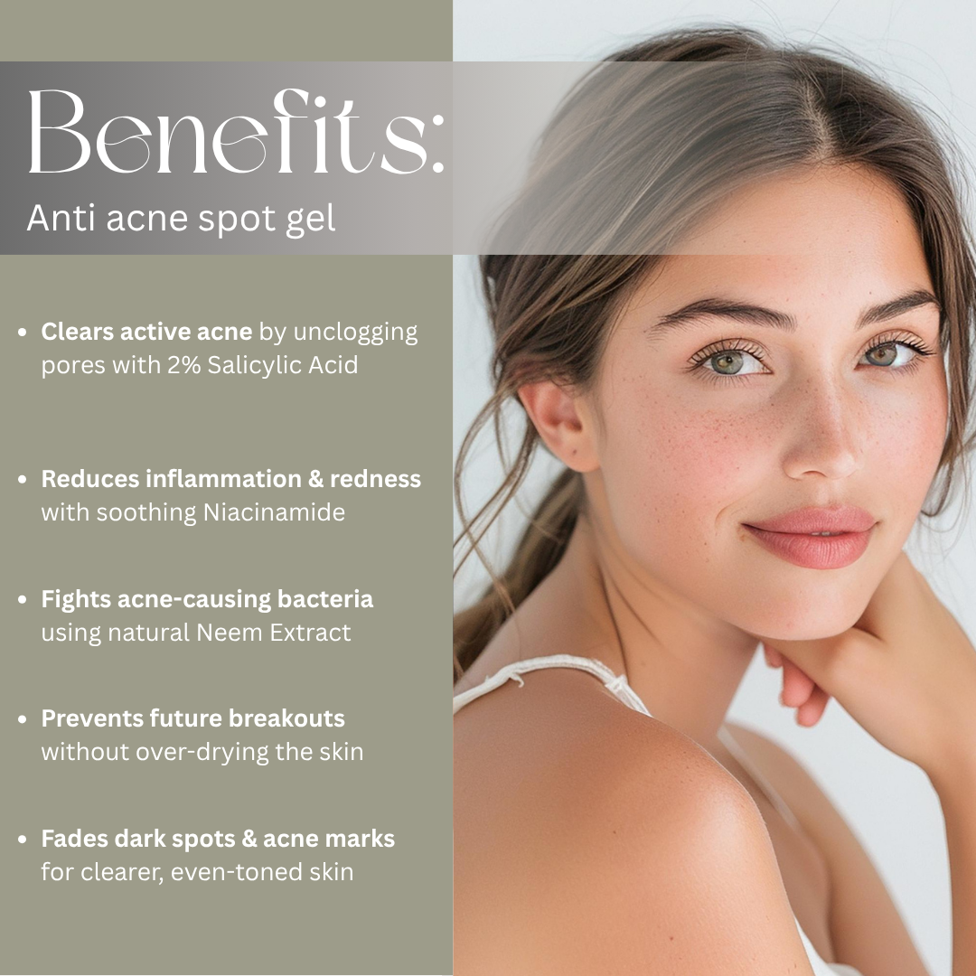 Anti-Acne Spot Gel With 2% Salicylic Acid, Niacinamide, and Neem Extract