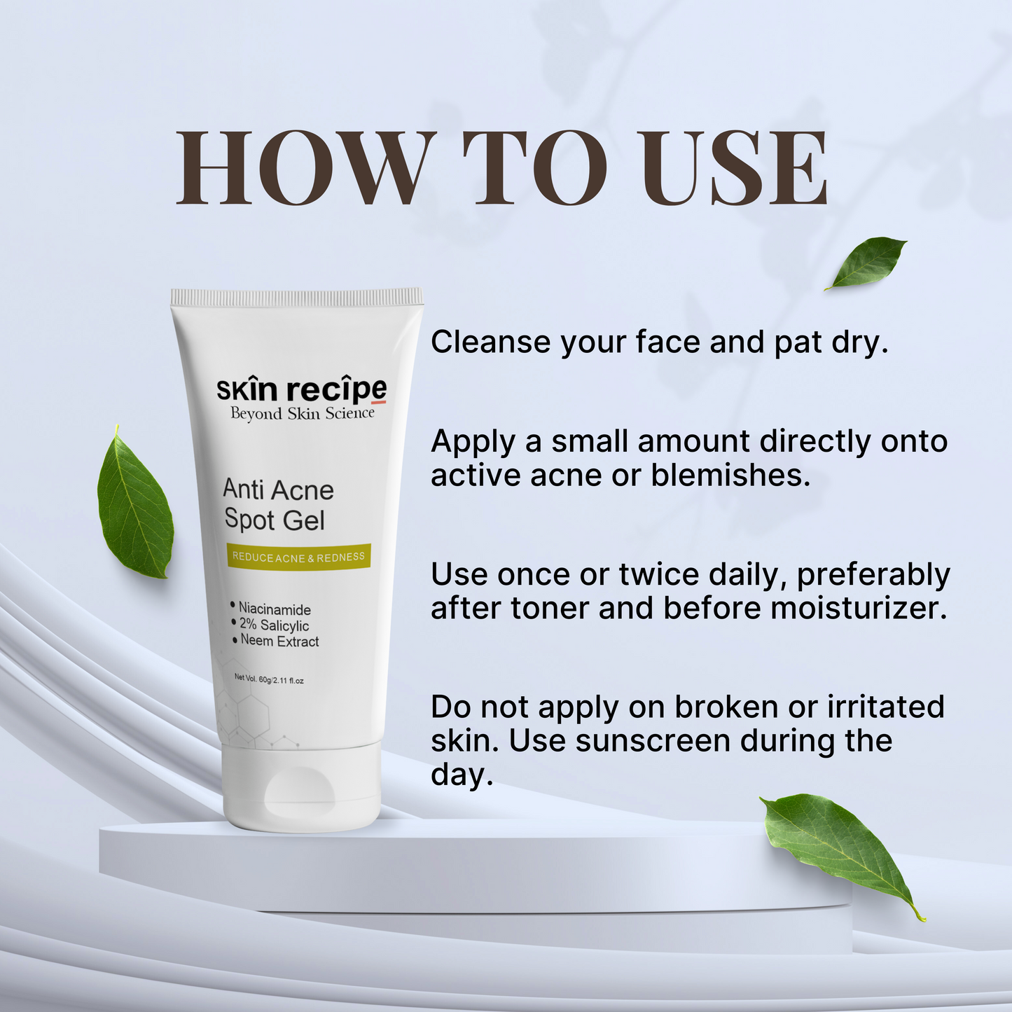 Anti-Acne Spot Gel With 2% Salicylic Acid, Niacinamide, and Neem Extract