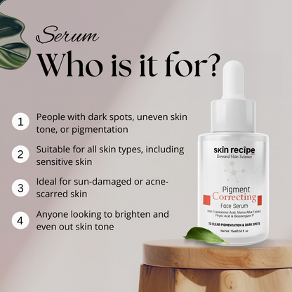 Pigment Correcting Face Serum With Tranexamic Acid, Morus Alba Extract, Phytic Acid & Bioenergizer P