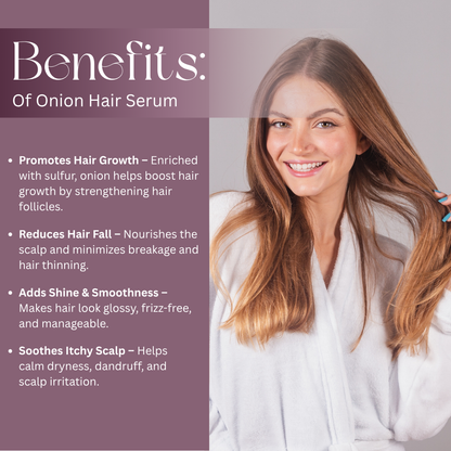 Onion Hair Serum With Onion Extract, Argan Oil, Avocado Oil & Pea Sprouts