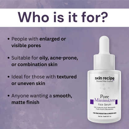 Pore Minimizer Face Serum With Hyaluronic Acid, Niacinamide, Phytic Acid & Glucosamine